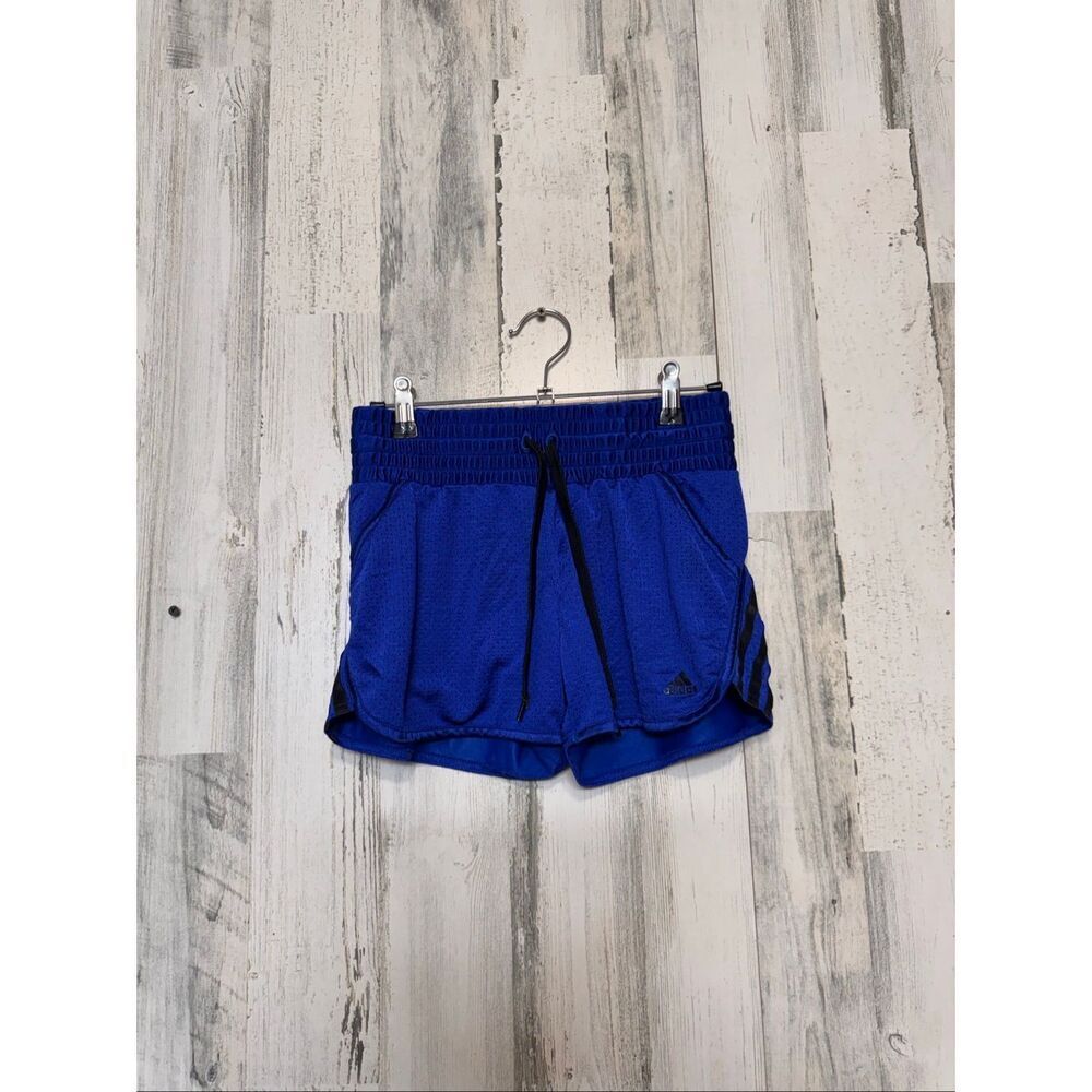 Adidas Royal Blue Mesh Training Shorts Womens Size Extra Small XS 3 Stripe Athle